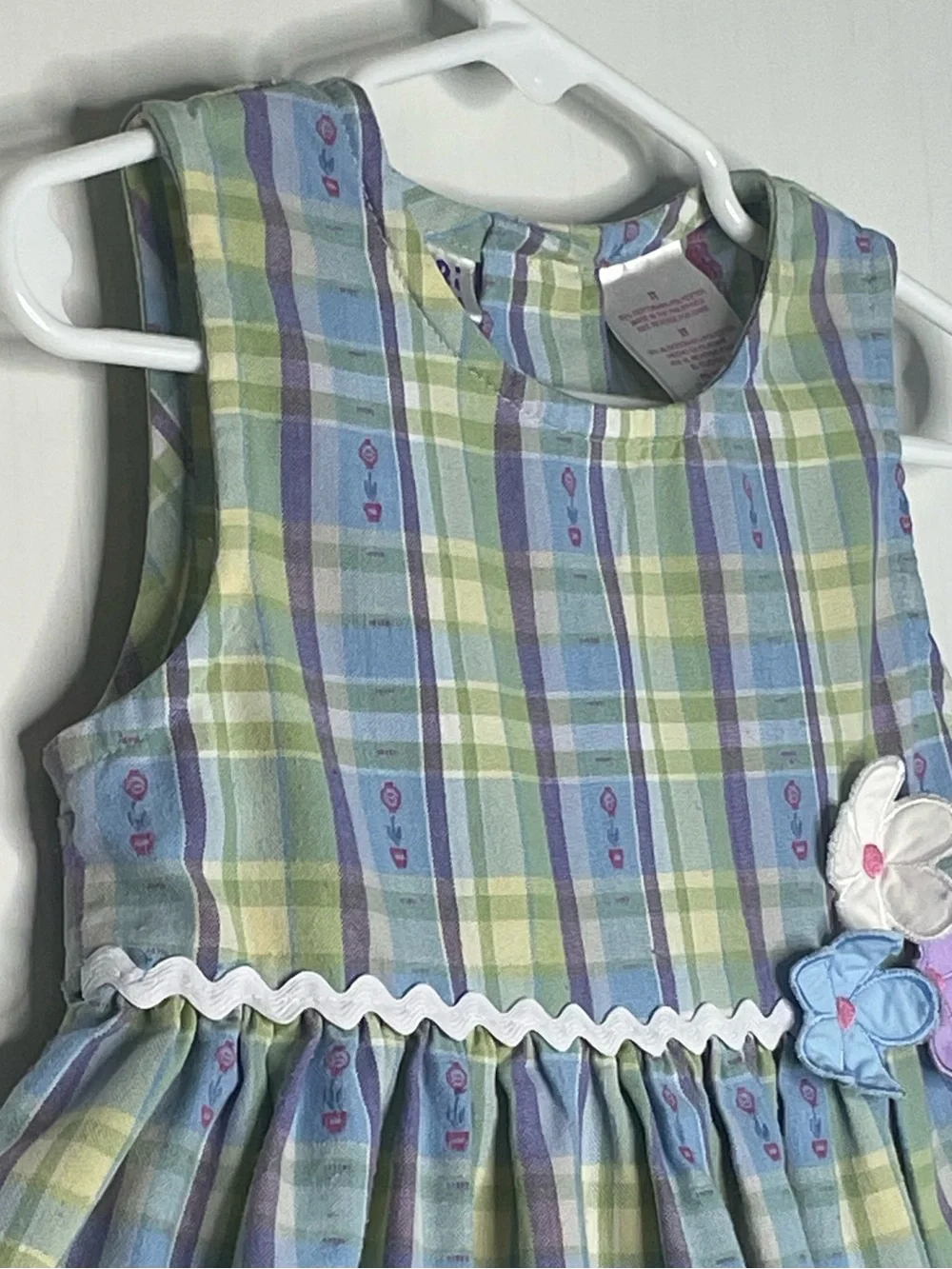 Blueberi Boulevard Plaid Easter Spring Dress Embroidery 2009 Girl 3T